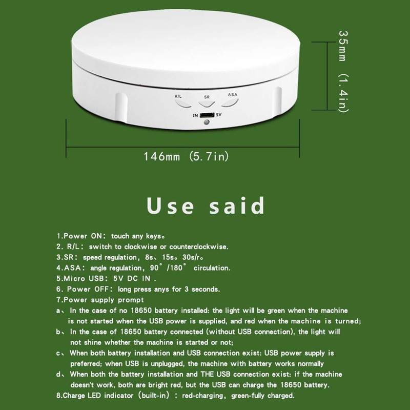 Qinmay 360 Degree Electric Rotating Rotating Turntable Display Standbattery/Usb gallery