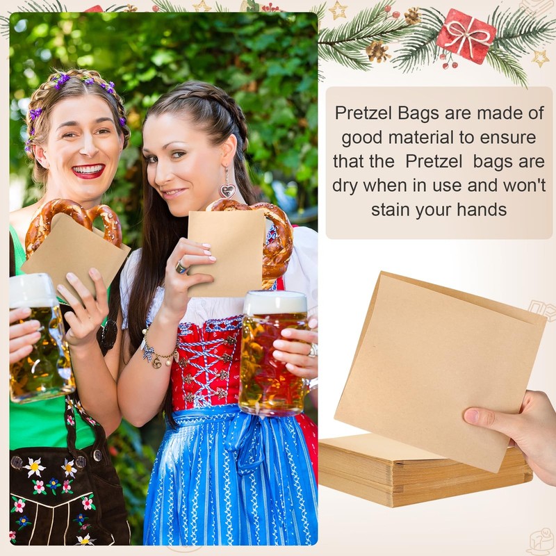 1000 Pcs Soft Pretzel Bags 6.69 x 7.09 Inch Pretzels Individual Bags Grease R... gallery