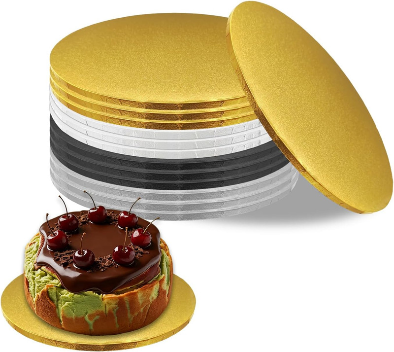 12 Pcs 10 Inch Cake Drums – 1/4 Inch Thick Cake Boards Round, Include 4 Colors: