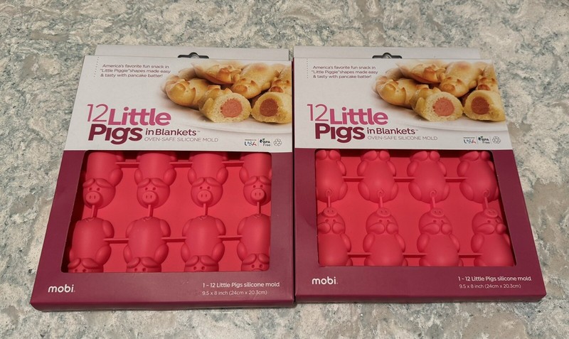 Set of 2 NEW The Original LITTLE PIGS Silicone Mold – 12 Count in Mold by Mobi
