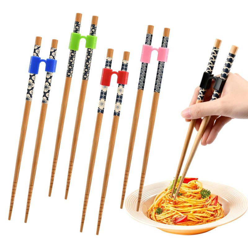 5Pairs Reusable Training Chopsticks and Trainers for Beginners, Japanese Wood... gallery