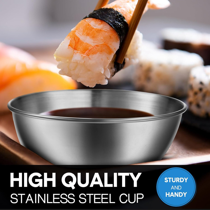 100 Pack 3.3 Inch Stainless Steel Sauce Dishes Bulk Small Stainless Steel Bowl D gallery