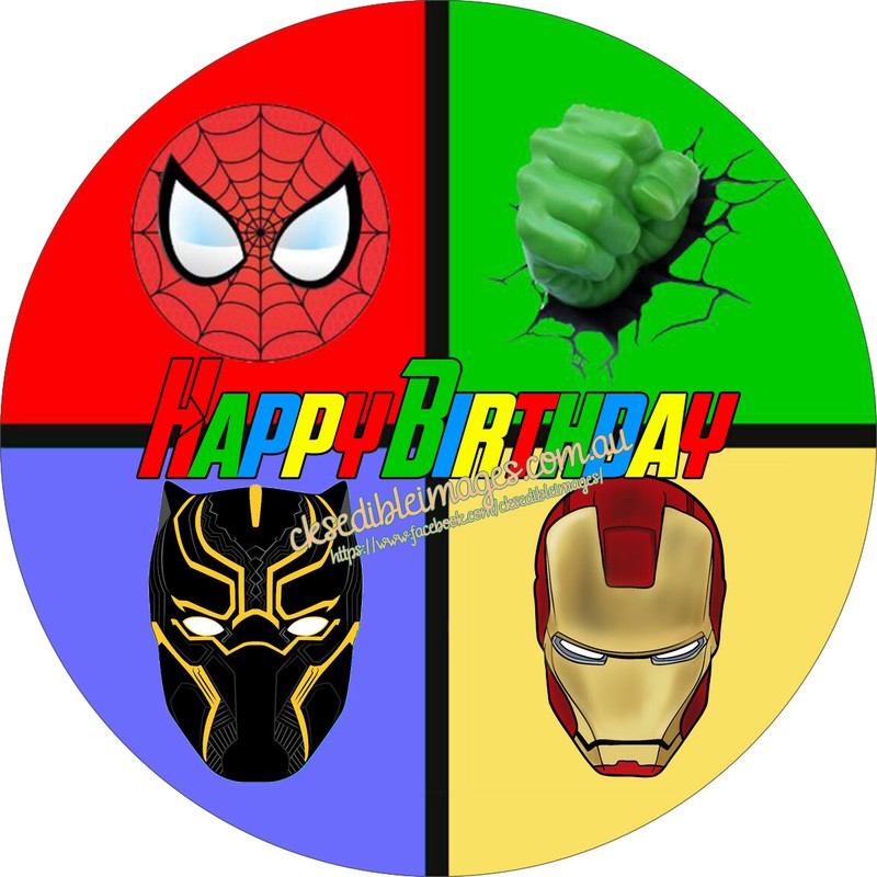 Superhero Edible Image Cake Icing Topper 5-8 Inch Diameter