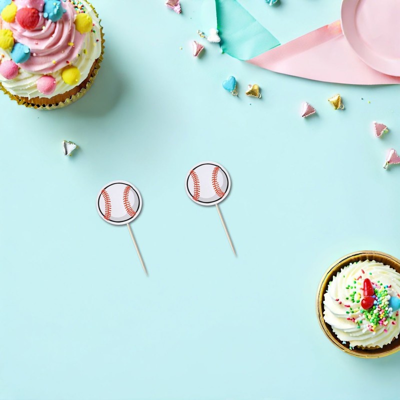 80 Pcs Baseball Cake Topper Sports Decorations Themed Cupcake Toppers for Boys gallery