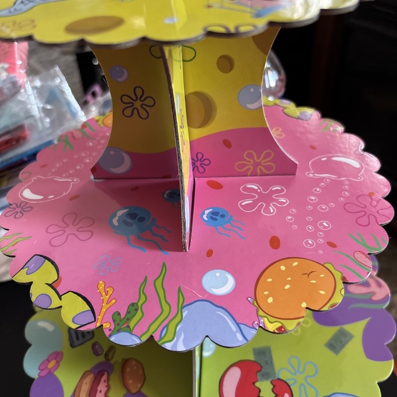 3 Tier Cake Stand Kids Party Spongebob Muffin Cupcake Dessert Holder Supplies gallery