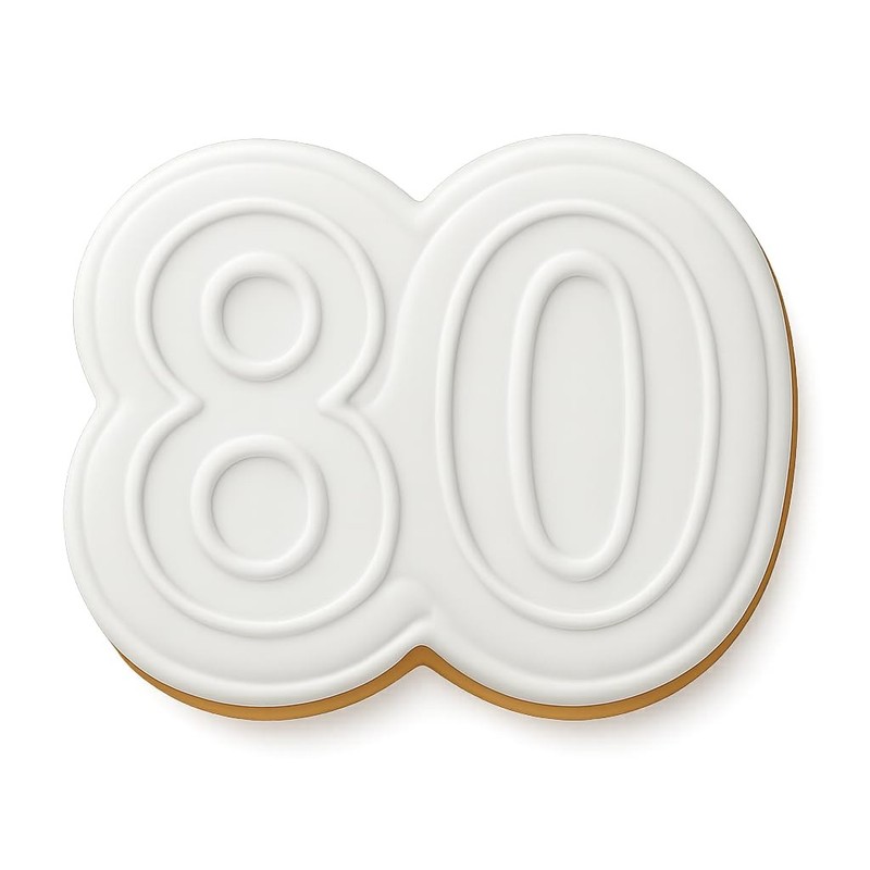 Bold 80th Birthday Cookie Cutter & Stamp, Fondant & Clay - 4x3.2 gallery