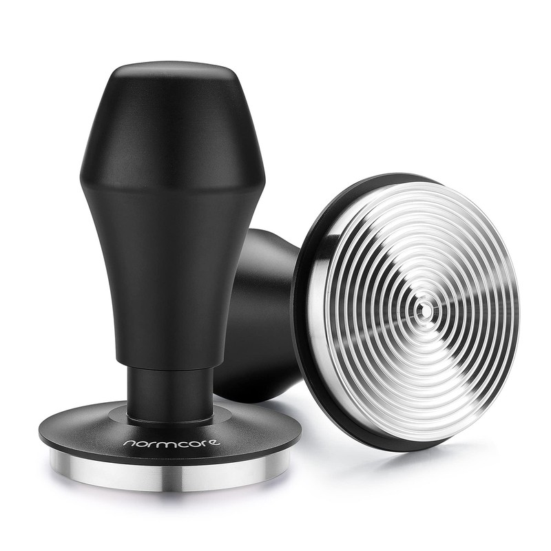 Normcore 58.5mm Espresso Coffee Tamper V4 – Spring Ripple Base, Black
