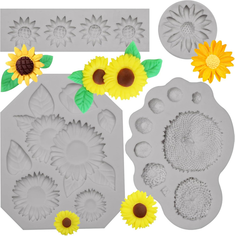 Sunflower Silicone Mold Daisy Sunflower Molds for Clay Cake Decorating Candy Cho