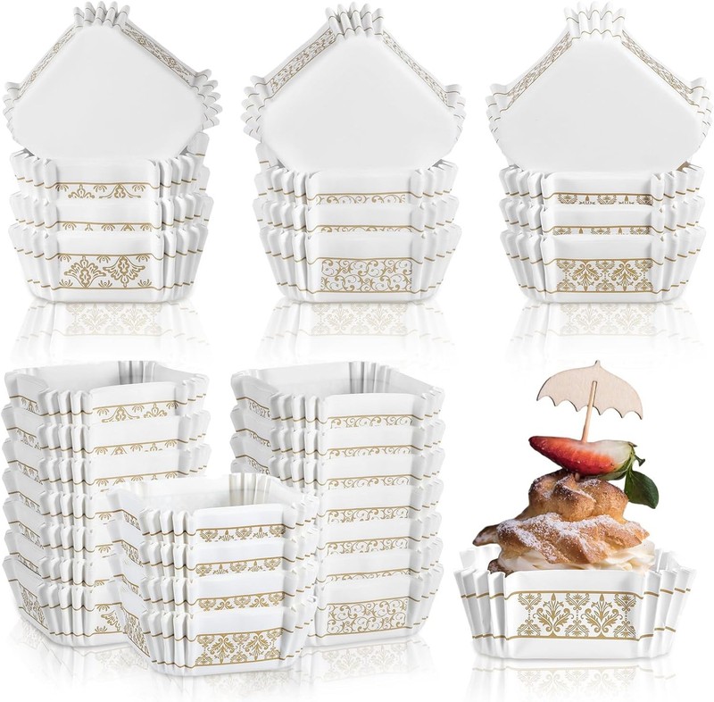 300 Pcs Square Cupcake Liners 2.36 Inches Dessert Liner Paper Square Baking Cups