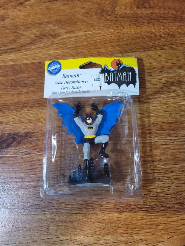 Vtg Wilton Batman Cake Décor Party Favor (1992) Hand Painted, ORIGINAL PACKAGING
