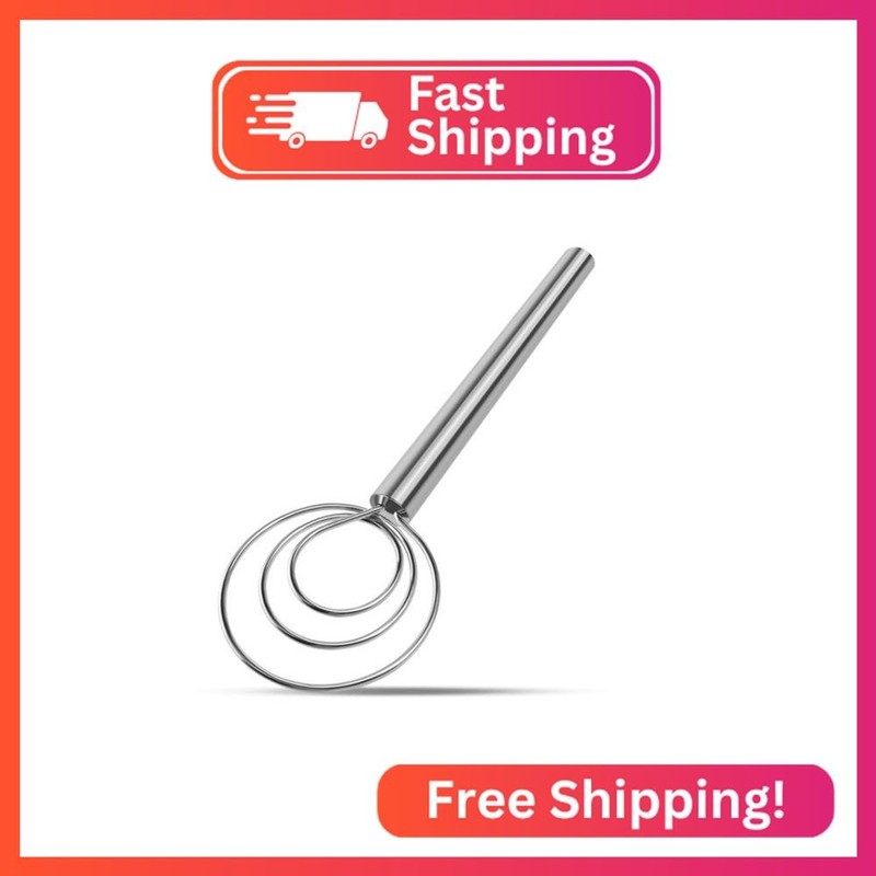 Agttete Danish Dough Whisk Stainless Steel Hook Dutch Bread Mixer Hand Tool for
