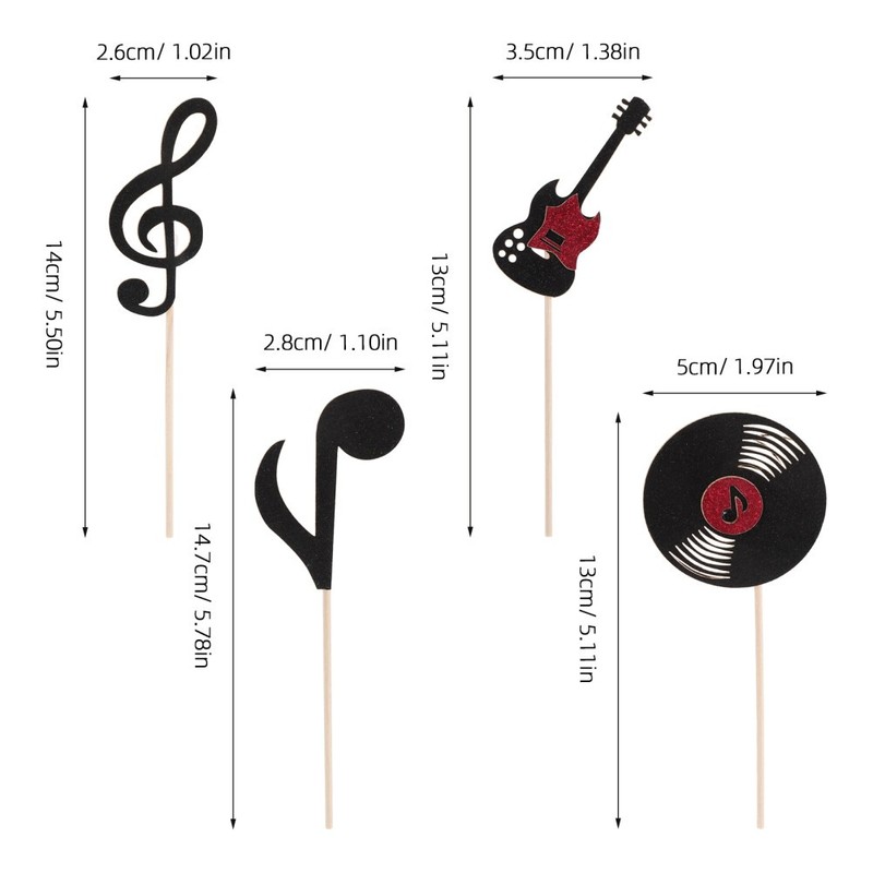 24 Pcs Music Party Decoration Cake Topper Cocktail Food Fruit Toothpick Dessert gallery