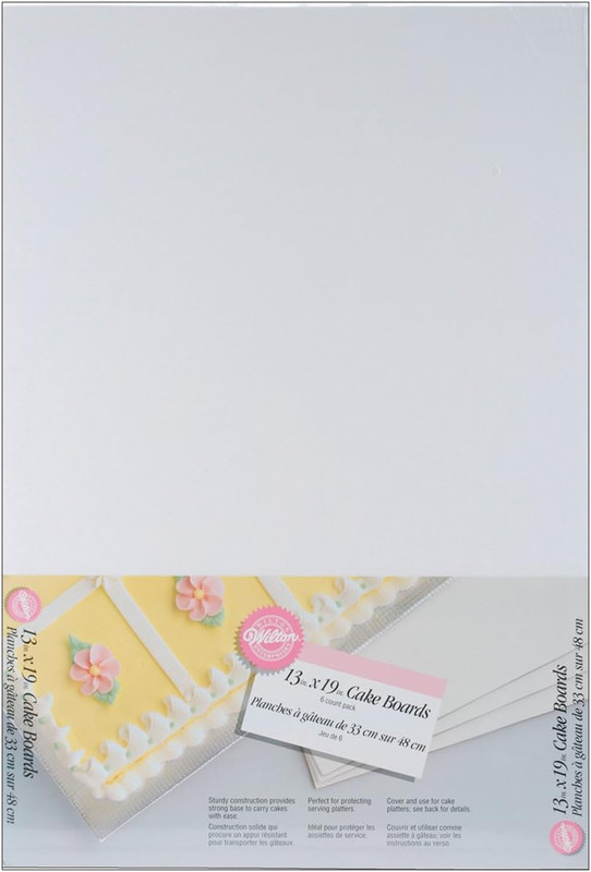 Wilton Cake Board 19″ x 13″ 6-Pack – Sturdy Baking & Cake Presentation Boards