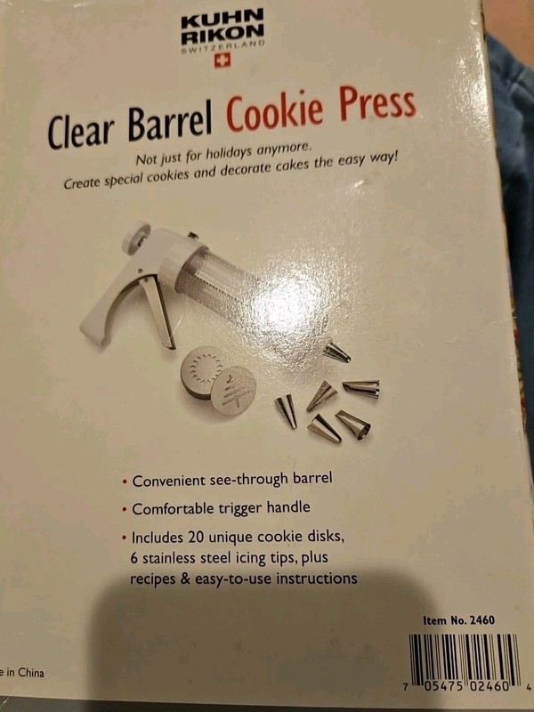 Kuhn Rikon Clear Barrel Cookie Press- 20 Shape Discs & 6 Decorating Tips gallery
