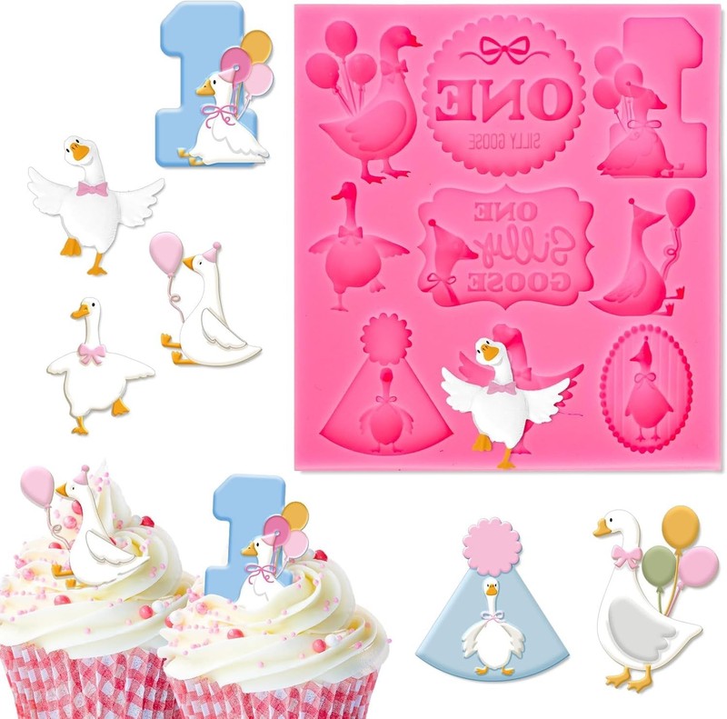One Silly Goose Birthday Fondant Molds Funny Silly Goose Silicone Molds Choco…
