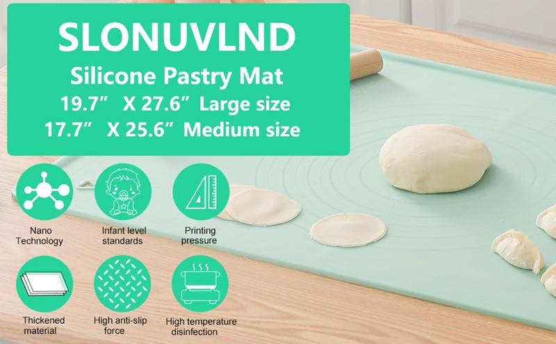Silicone Baking Mat 28" x 20"Extra Thick Baking Mat with Measurements Non-stick gallery