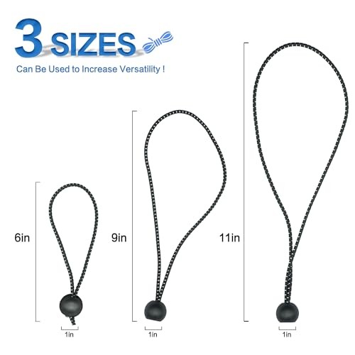 50 Pack Ball Bungee Cord, 9 Inch Heavy Duty Bungie Cord Balls, 9 Inch - 50 Pcs gallery