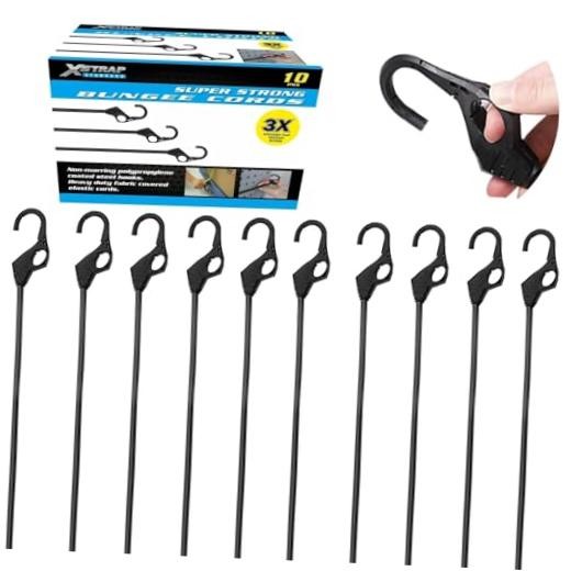 Heavy Duty Bungee Cords 10PK 32-Inch Bungee Cords with 10PK+32INCH+Black