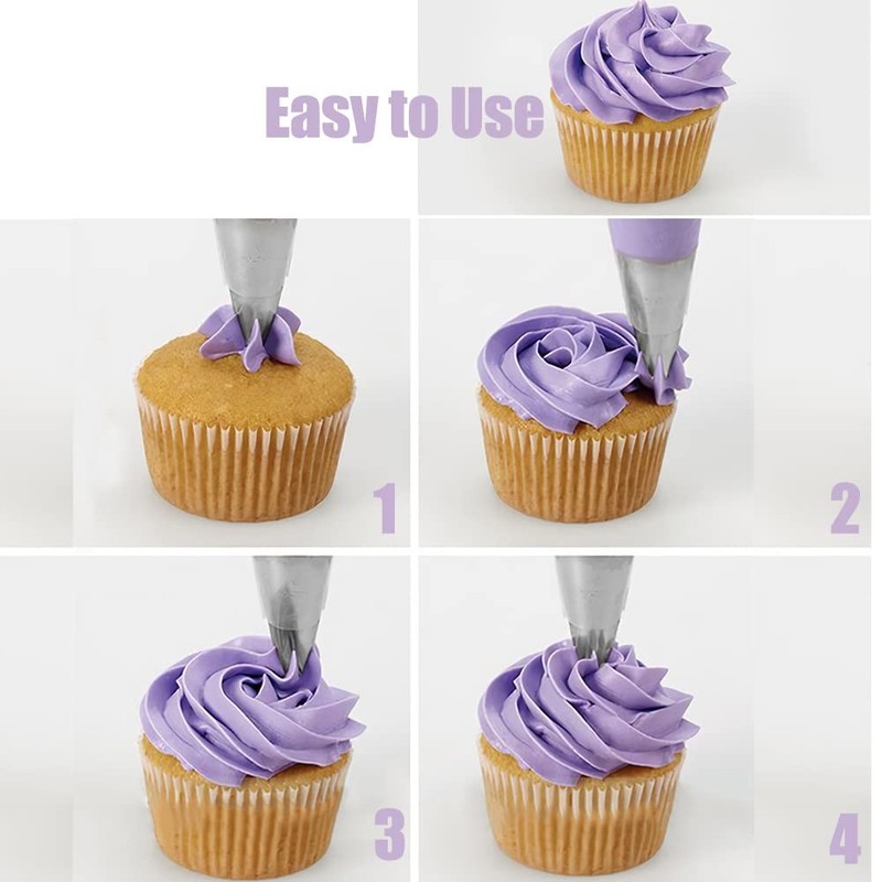 6 PCS Open Star Piping Tip 1M Icing Cake Decorating Stainless Steel Large gallery