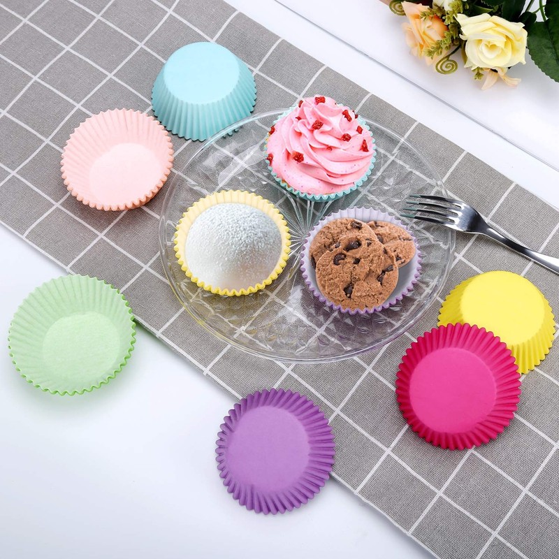 600 pcs Rainbow Standard Paper Cupcake Liners - Versatile Baking Cups for Muf... gallery