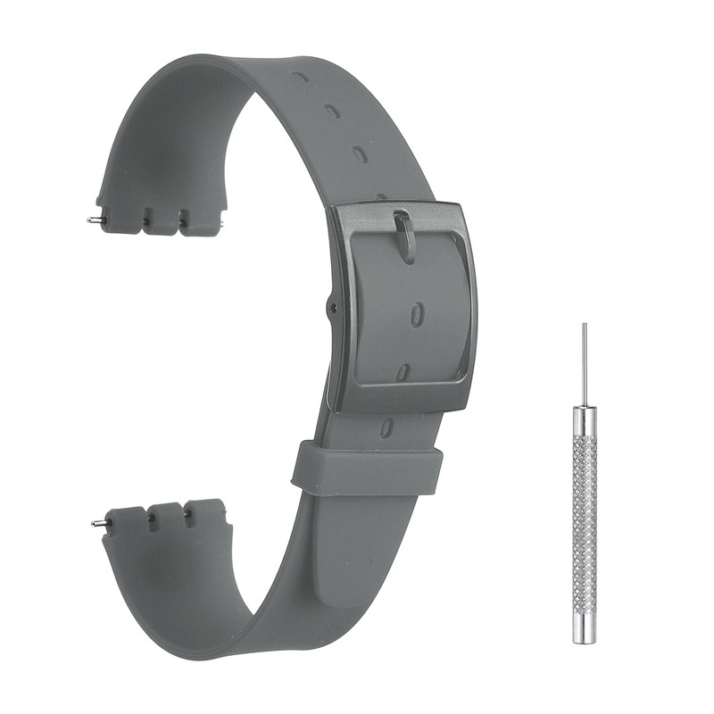 16mm Grey Silicone Strap with Spring and Plastic Buckle for [Brand]