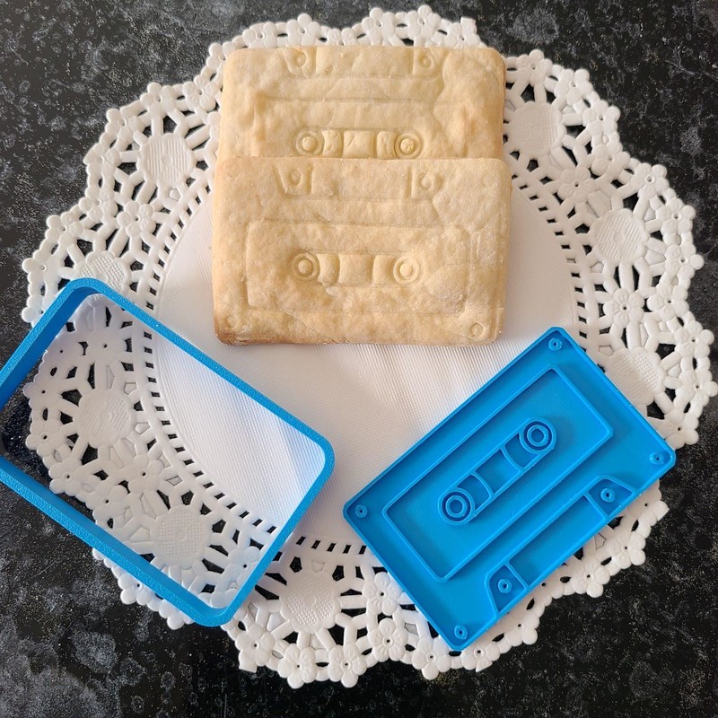 Cassette Tape Cookie Cutter & Stamp – Perfect Gift Birthday Party