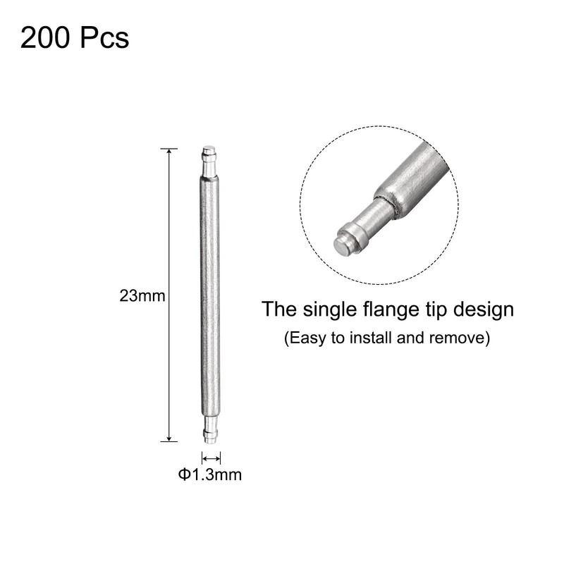 21mm Watch Strap Pin 1.3mm Dia Stainless Steel Single Flanged 200pcs gallery