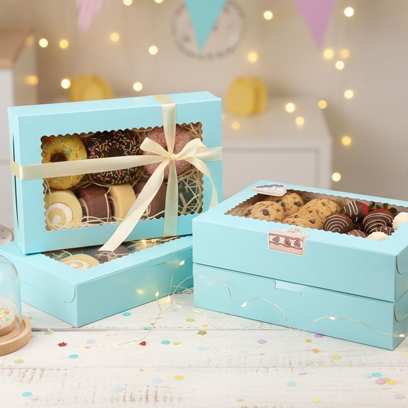 24 Pack Cookie Boxes with Window, 12x8x2.5 Inch Bakery Treat Boxes for Christ... gallery