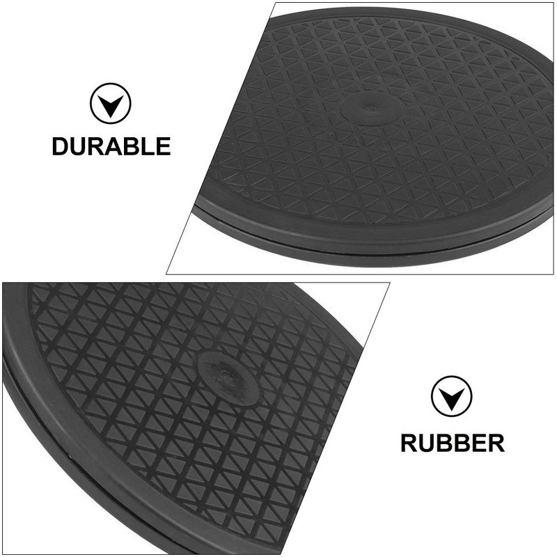 1Pc Rubber Table Turntable Rotating Information Sharing Turntable (Black) gallery