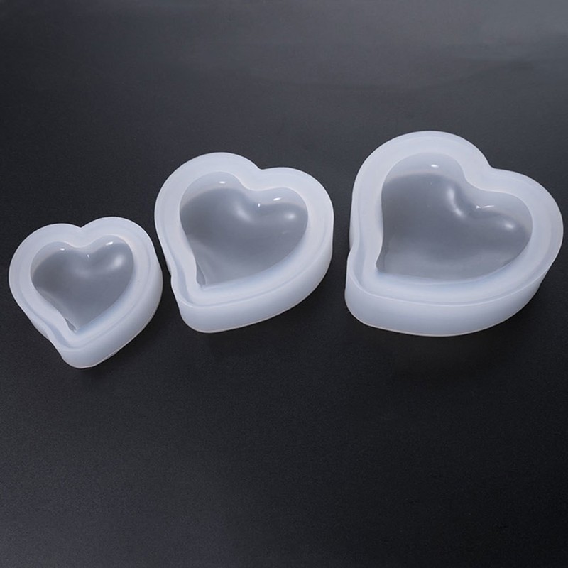 3PCS DIY Heart Shaped Silicone Mold Multi-purpose DIY Crystal Drop Mold Mirror gallery