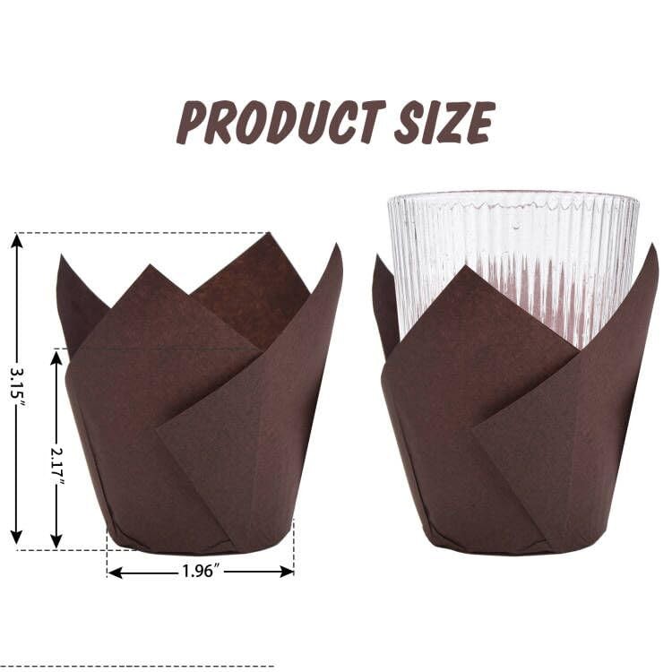 DC QZHMKJ PET 200Pcs Tulip Cupcake Liners Muffin Baking Holders Premium Cups ... gallery
