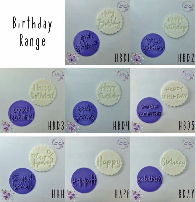Birthday Cookie Embosser Stamp Cupcake Fondant Stamp Icing Stamp