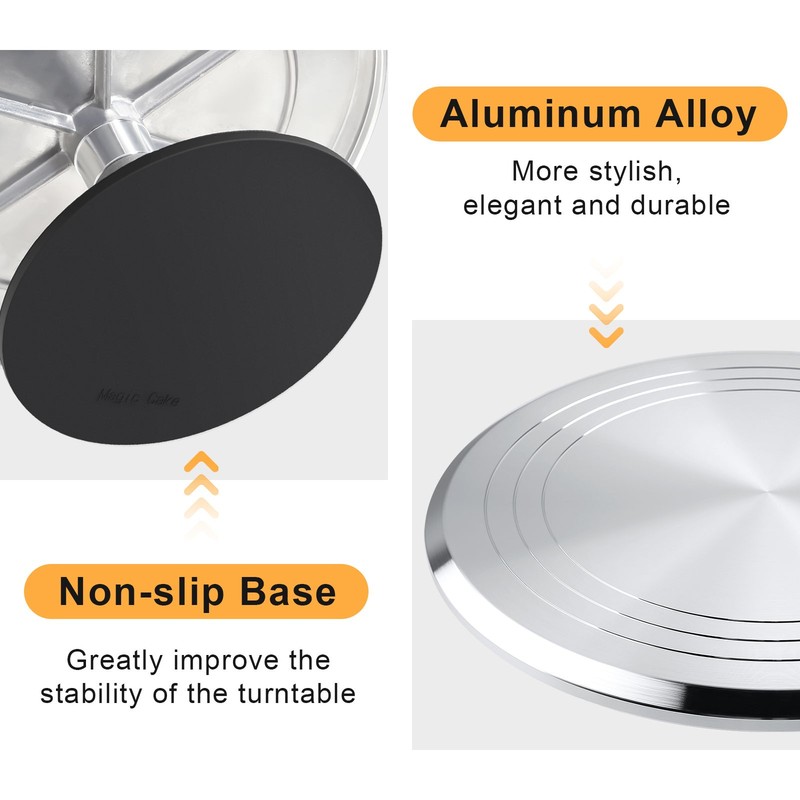 12in Rotating Cake Stand Pastry Wedding Stand Stainless Steel Cupcake Decorating gallery