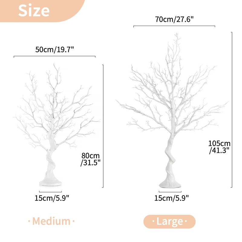 Nuptio Artificial Christmas Tree Branch 3.44 Feet Tall White Manzanita Tree gallery