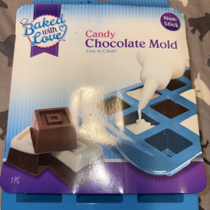 “Baked With Love” Square Chocolate Candy Mold Nonstick 15 Square Mold gallery