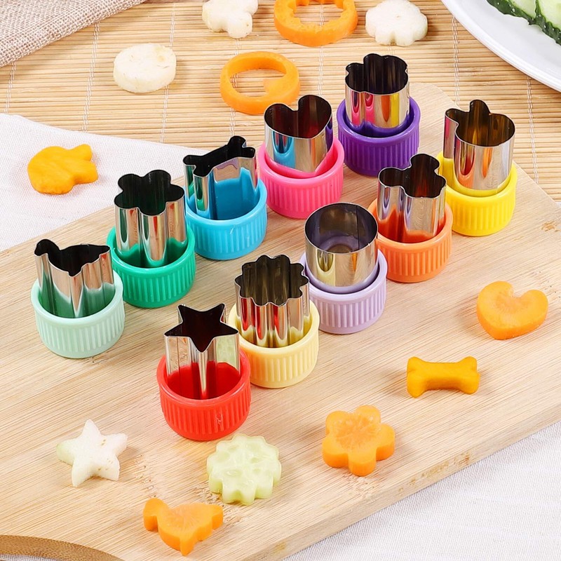12 Pcs Vegetable Cutter Shapes Set Mini Cookie Fruit Pie Stamps Mold for Baking gallery