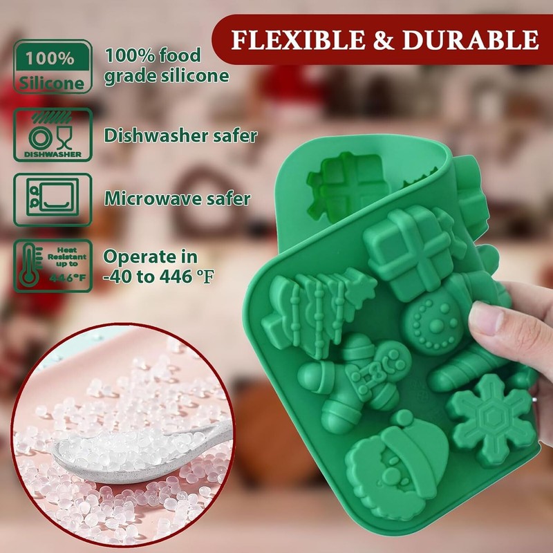14-Cavities Christmas Chocolate Mould Candy Baking Mold Tools DIY Fondant Pack 1 gallery