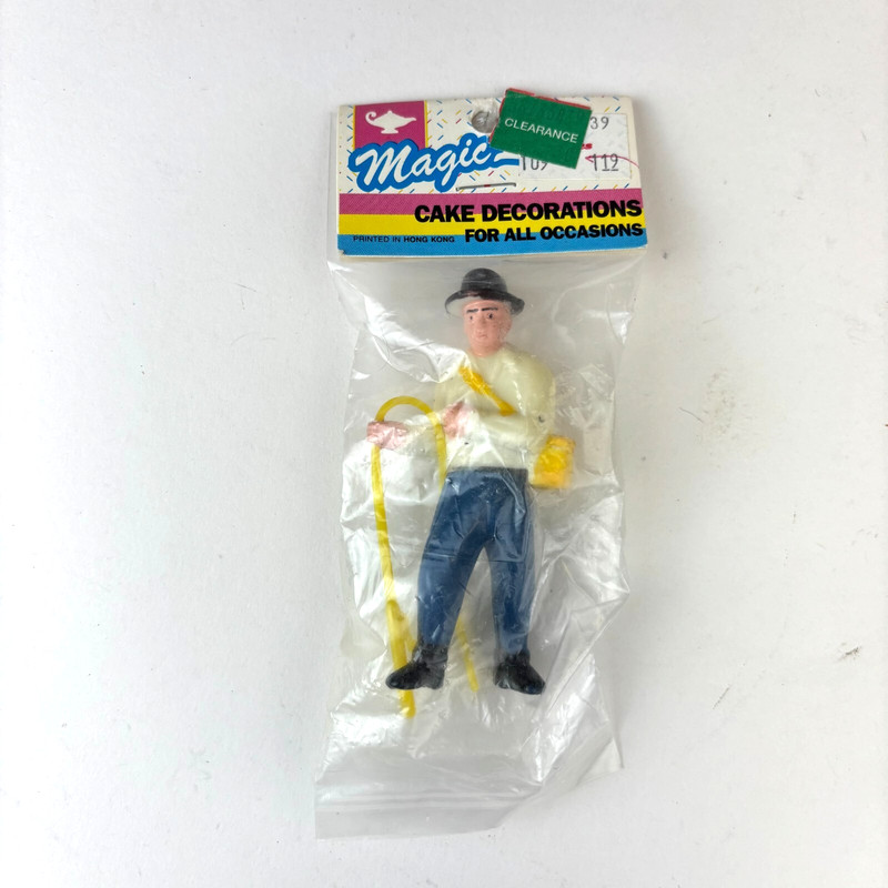 Vintage Magic Line Fisherman Cake Topper Figurine SP-105H 1980s NOS Hong Kong