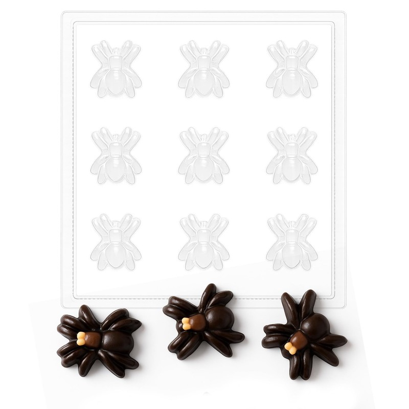 Spider Shaped Chocolate Mold 9-Cavity Non Stick Food Safe for Cake Decor