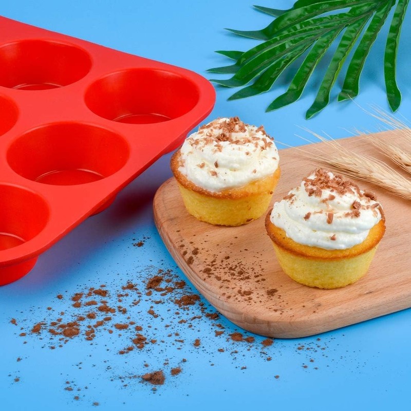 CAKETIME 12 Cups Silicone Muffin Pan - 1pc: 12-Cup Regular, Red * 1pc gallery