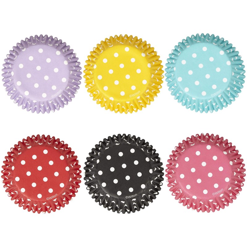 Pack of 300 Polka Dot Baking Cups 2 Inch Standard Colorful Fluted Cups gallery