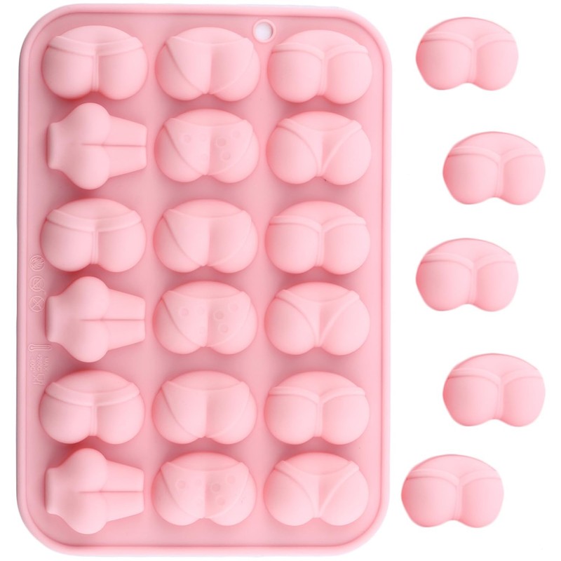 18 Cavity Butt Silicone Candy Molds For Chocolate Baking Pastry DIY Tools
