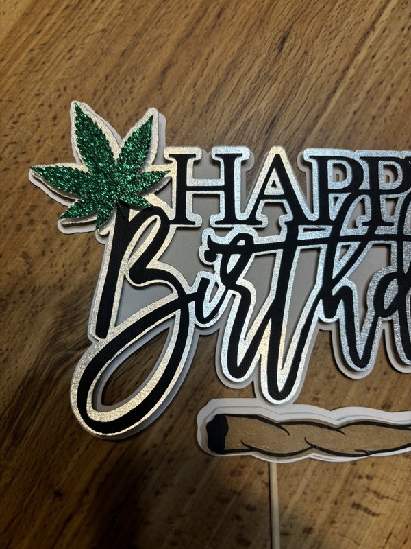Custom Pot Leaf Green Leaf Cake Topper gallery