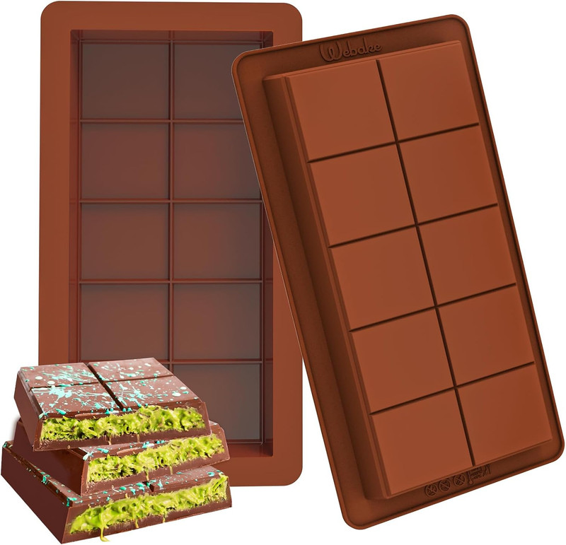 Moldes silicona chocolate profundo 2 pack grandes gruesos barras rellenas dulces