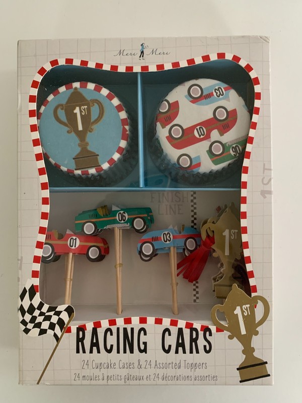 Meri Meri Racing Cars Cupcake Decoration Kit 24 Liners & 24 Toppers