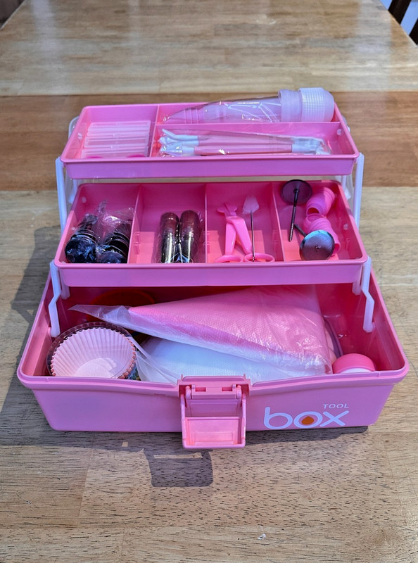 New Baking Decorating Kit with Pink Tool Box Case Icing Tips Bags Cupcake Set gallery