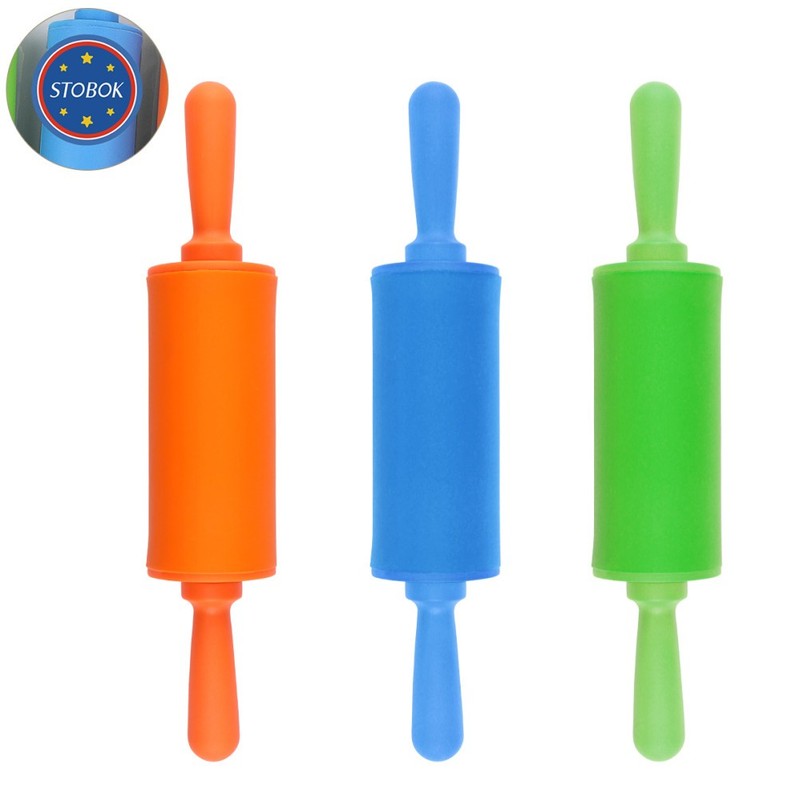 Childs Rolling Pin Abs Assorted Color For Classroom Activity 3Pcs gallery