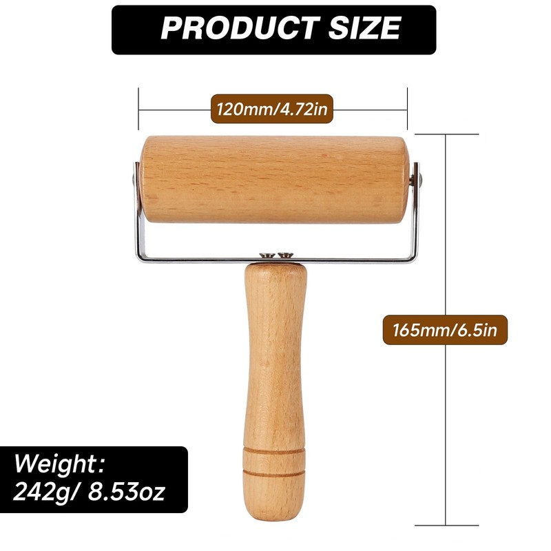 Small Wooden Dough Rolling Pin NonStick Pizza T Type 12x16.5 cm Kitchen gallery