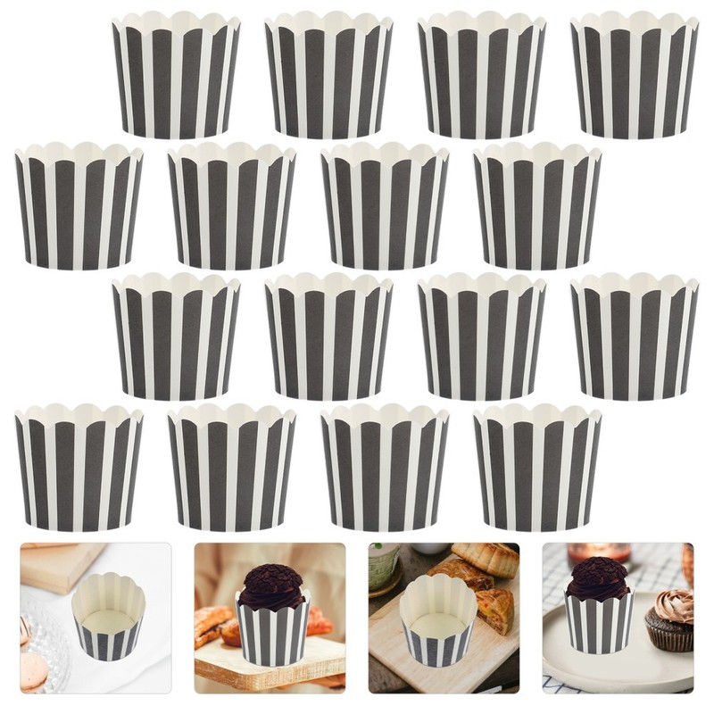 100pcs Portable Paper Dessert Cups Cupcake Baking Bowls Hear-resistant Paper gallery