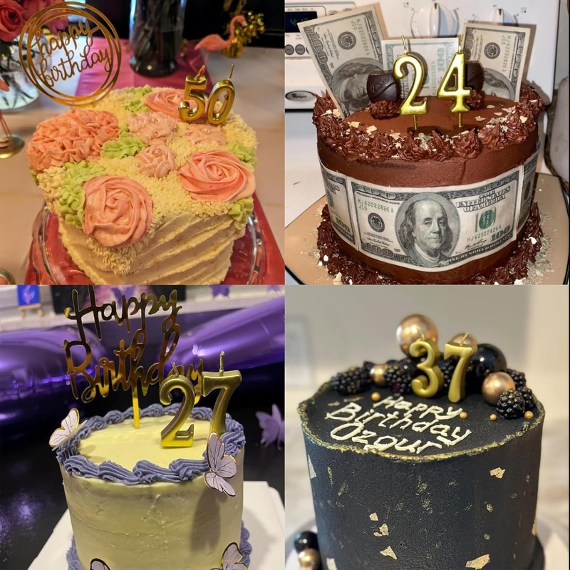 90th Birthday Candles, Gold Number 90 Candle for Cake, Happy Birthday Cake gallery